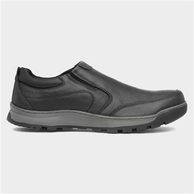 Jasper Mens Black Leather Shoe