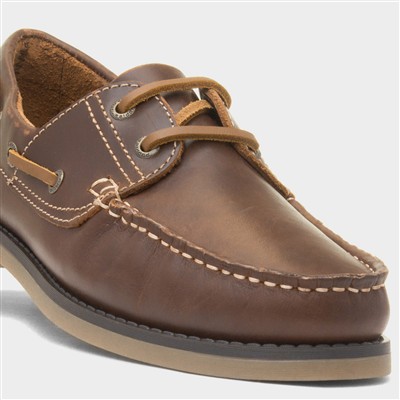 Wilson Mens Brown Leather Boat Shoe