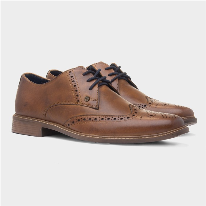 Andy Mens Tan Leather Brogue Shoe
