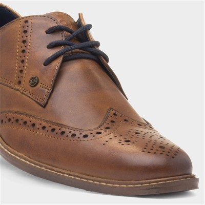 Andy Mens Tan Leather Brogue Shoe