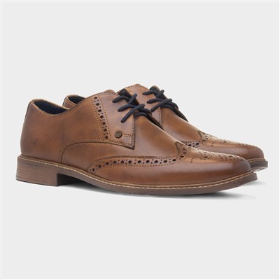Andy Mens Tan Leather Brogue Shoe