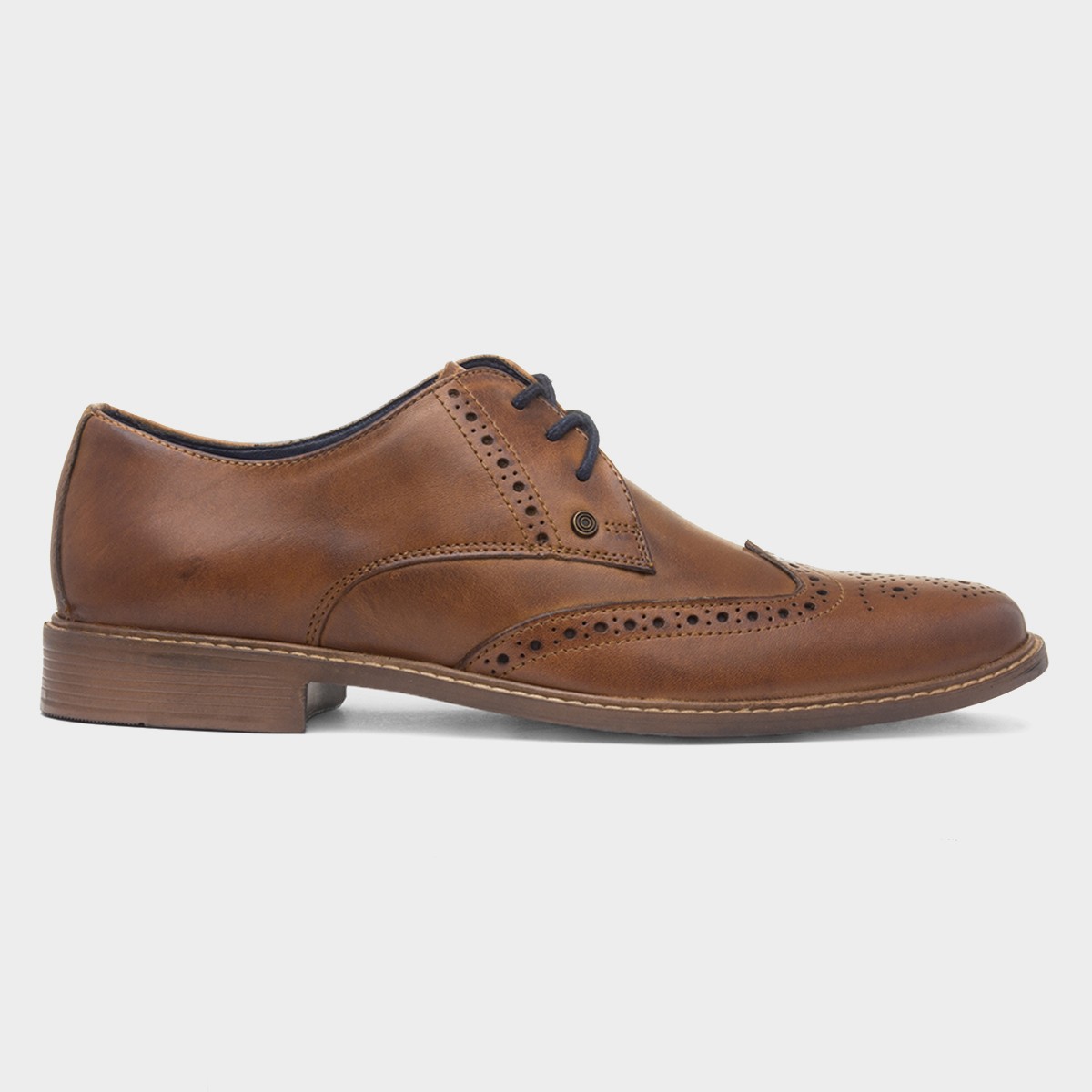 Andy Mens Tan Leather Brogue Shoe