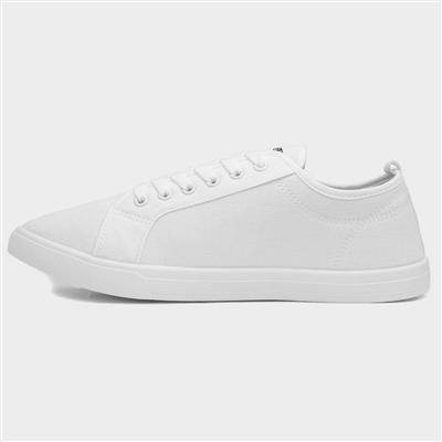 Spike Mens White Canvas Shoe