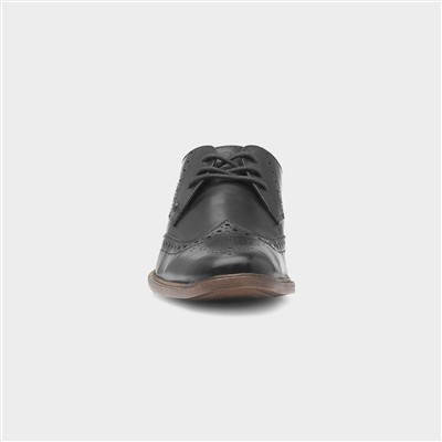 Andy Mens Black Leather Brogue Shoe