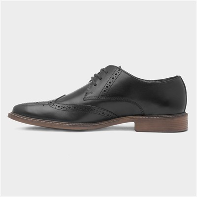 Andy Mens Black Leather Brogue Shoe