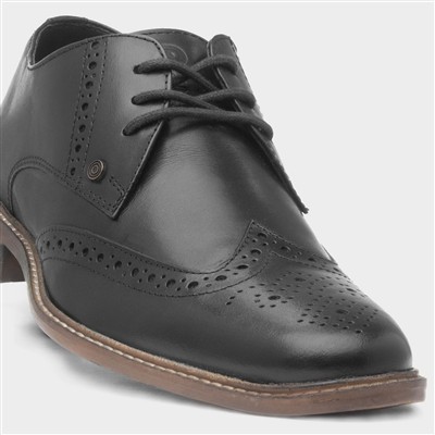 Andy Mens Black Leather Brogue Shoe