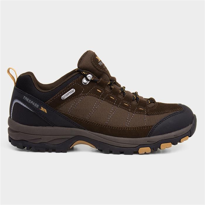 Trespass Scarp Mens Brown Waterproof Hiking Shoe-529004 | Shoe Zone