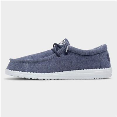 Wally Stretch Mens Navy Bungee Lace Shoe