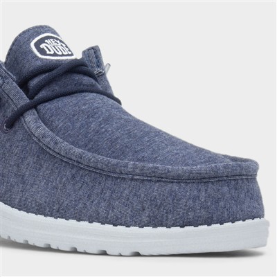 Wally Stretch Mens Navy Bungee Lace Shoe