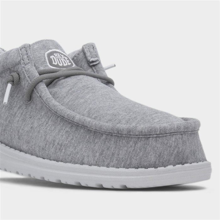 Wally Stretch Mens Grey Bungee Lace Shoe