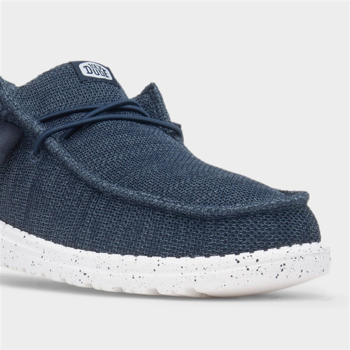 Wally Stretch Sox Mens Navy Casual Shoes