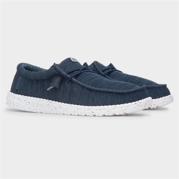 Wally Stretch Sox Mens Navy Casual Shoes