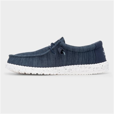 Wally Stretch Sox Mens Navy Casual Shoes