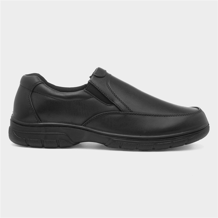 Rex Mens Black Slip On Shoe
