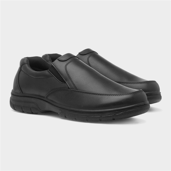 Rex Mens Black Slip On Shoe