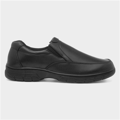 Rex Mens Black Slip On Shoe