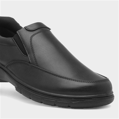 Rex Mens Black Slip On Shoe