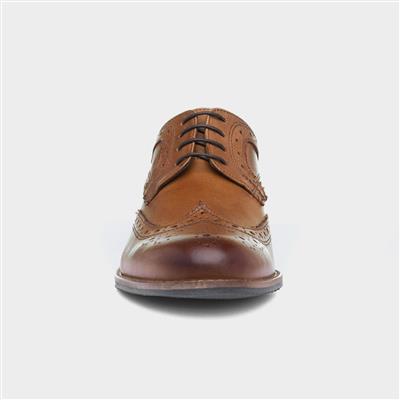 Milton Mens Tan Leather Brogue Shoes