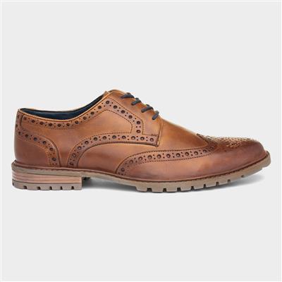 Red Level Cruise Mens Tan Leather Brogue Shoe