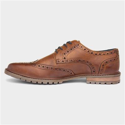 Cruise Mens Tan Leather Brogue Shoe