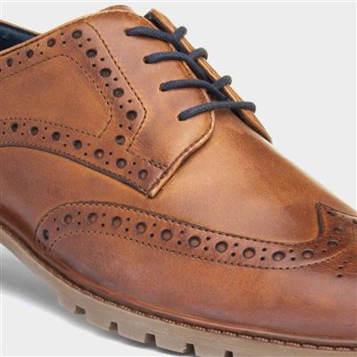 Cruise Mens Tan Leather Brogue Shoe