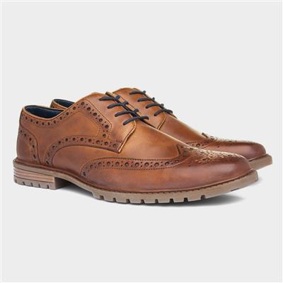 Cruise Mens Tan Leather Brogue Shoe