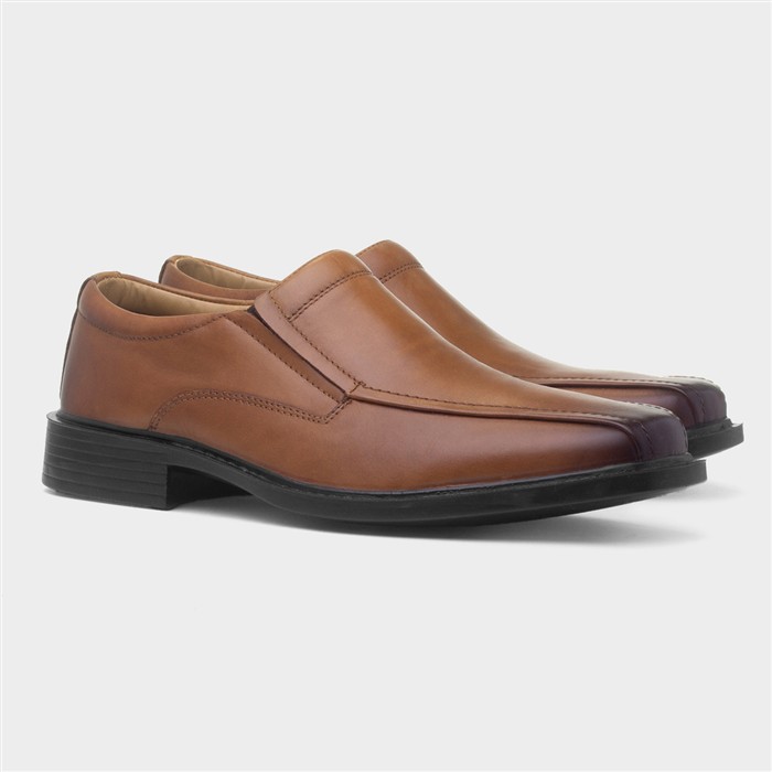 Brady Mens Tan Leather Slip On Shoe