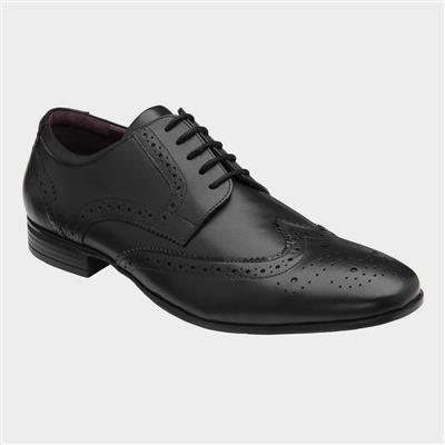 Easton Mens Black Leather Lace Up Brogue