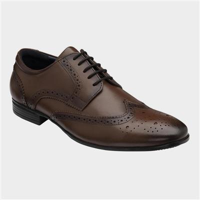 Easton Mens Brown Leather Lace Up Brogue