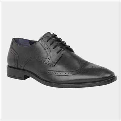 Milton Mens Black Leather Lace Up Shoe