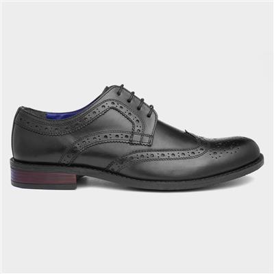 Chiesa Mens Black Leather Brogue Shoe