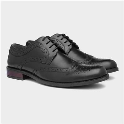 Chiesa Mens Black Leather Brogue Shoe