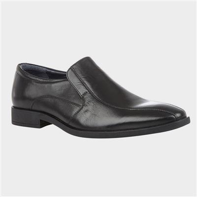 Gerald Mens Black Leather Slip On Shoe