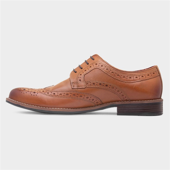 Chiesa Mens Tan Leather Brogue Shoe