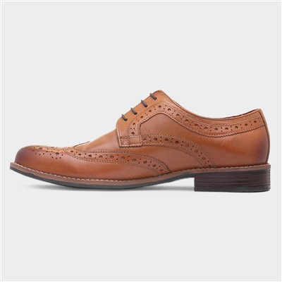 Chiesa Mens Tan Leather Brogue Shoe