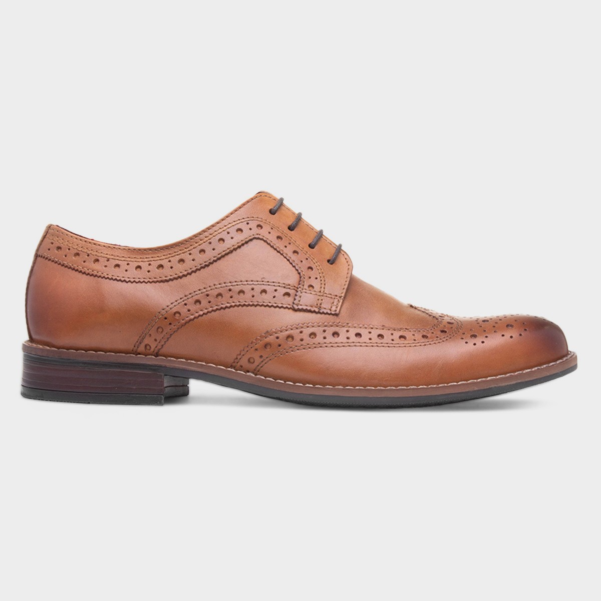 Chiesa Mens Tan Leather Brogue Shoe