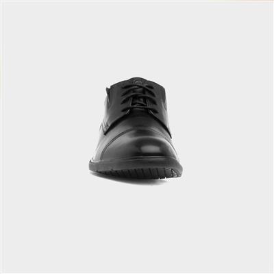 Steadwell Cap Mens Black Leather Shoe