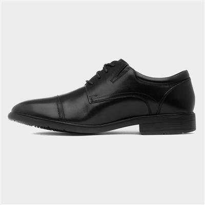 Steadwell Cap Mens Black Leather Shoe