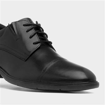 Steadwell Cap Mens Black Leather Shoe