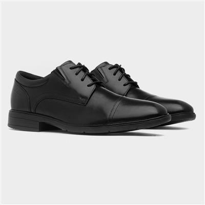 Steadwell Cap Mens Black Leather Shoe
