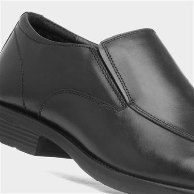 Tiber Mens Black Slip On Leather Shoe