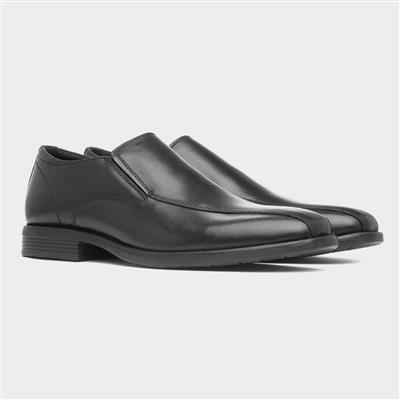 Tiber Mens Black Slip On Leather Shoe