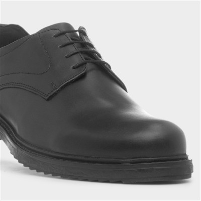 Seine Mens Black Leather Lace Up Shoe