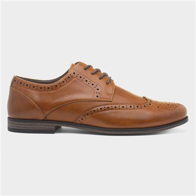 Mens Lace Up Tan Brogue Shoe