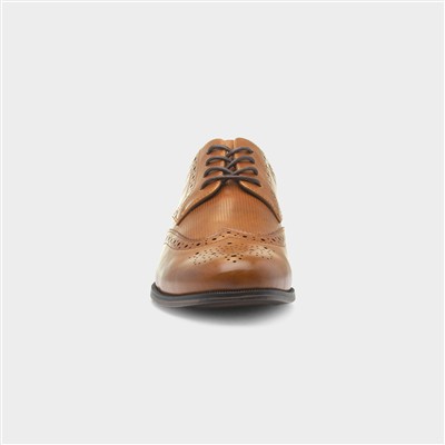 Mens Lace Up Tan Brogue Shoe