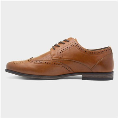 Mens Lace Up Tan Brogue Shoe
