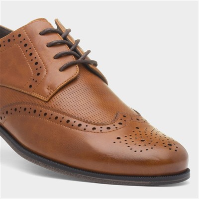 Mens Lace Up Tan Brogue Shoe