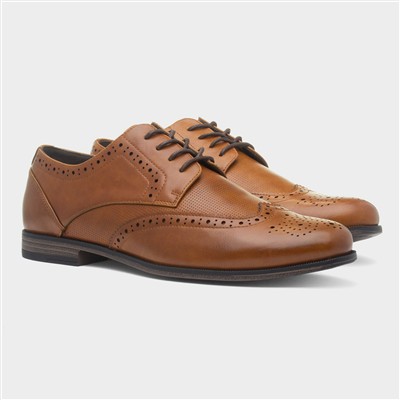 Mens Lace Up Tan Brogue Shoe