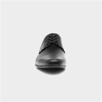 Mens Black Flat Lace Up Shoe