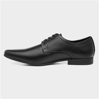Mens Black Flat Lace Up Shoe